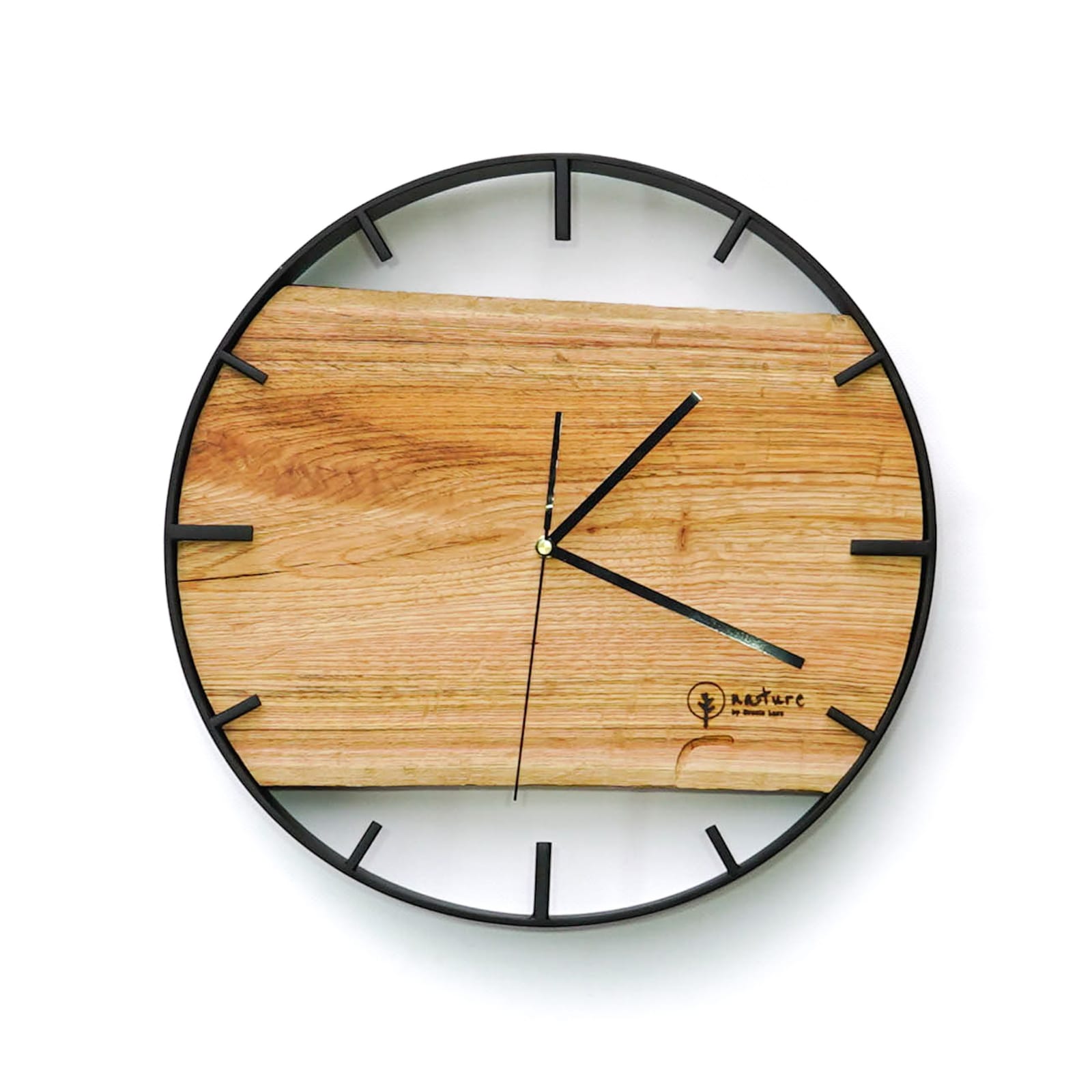 Okrągły zegar loftowy Time&Double czarny